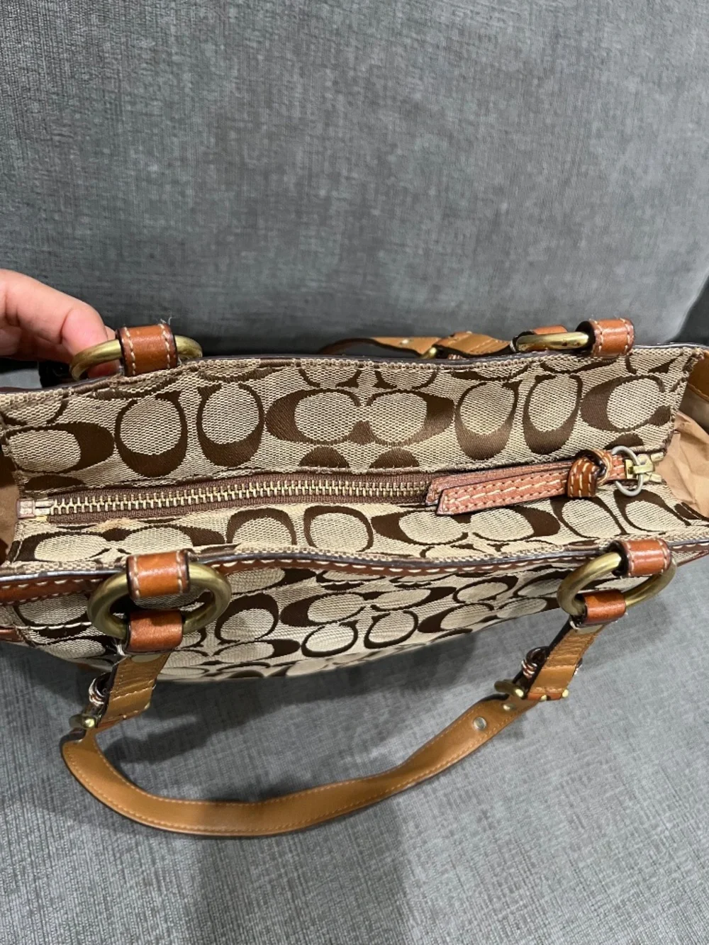 Coach canvas leather